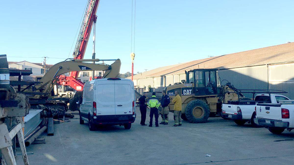 A man apparently was crushed to death Monday in an accident at a construction yard on the 600 block of East Montecito Street in Santa Barbara.