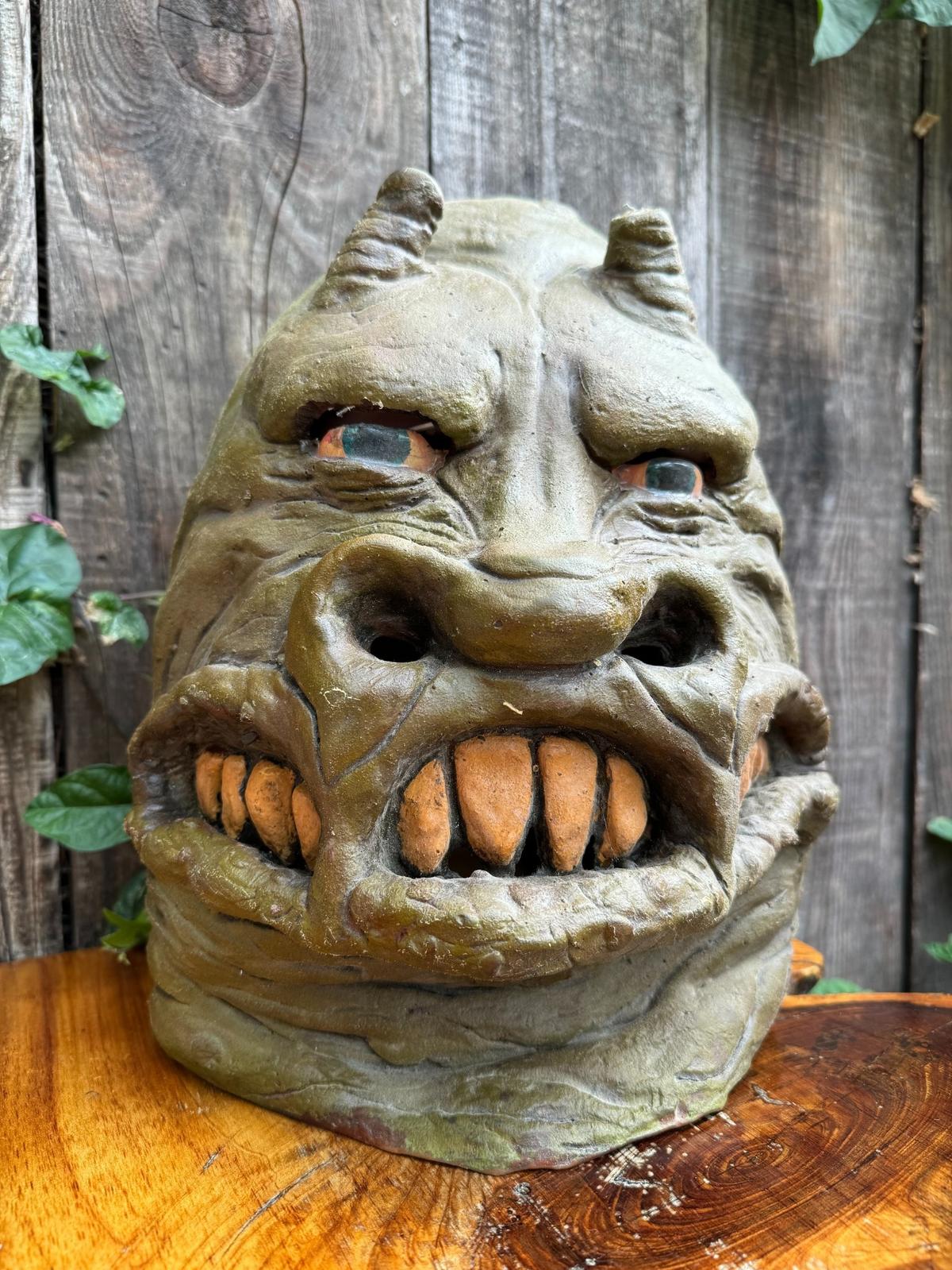 Cayucos resident Jan Lewis said she bought the mask of the monster of Piedras Blancas off of Craigslist for $150 in 2012. She does not know whether it was used during filming or if it is a replica.