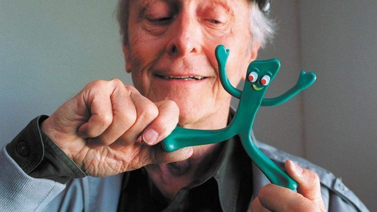 Art Clokey with his creation, Gumby.
