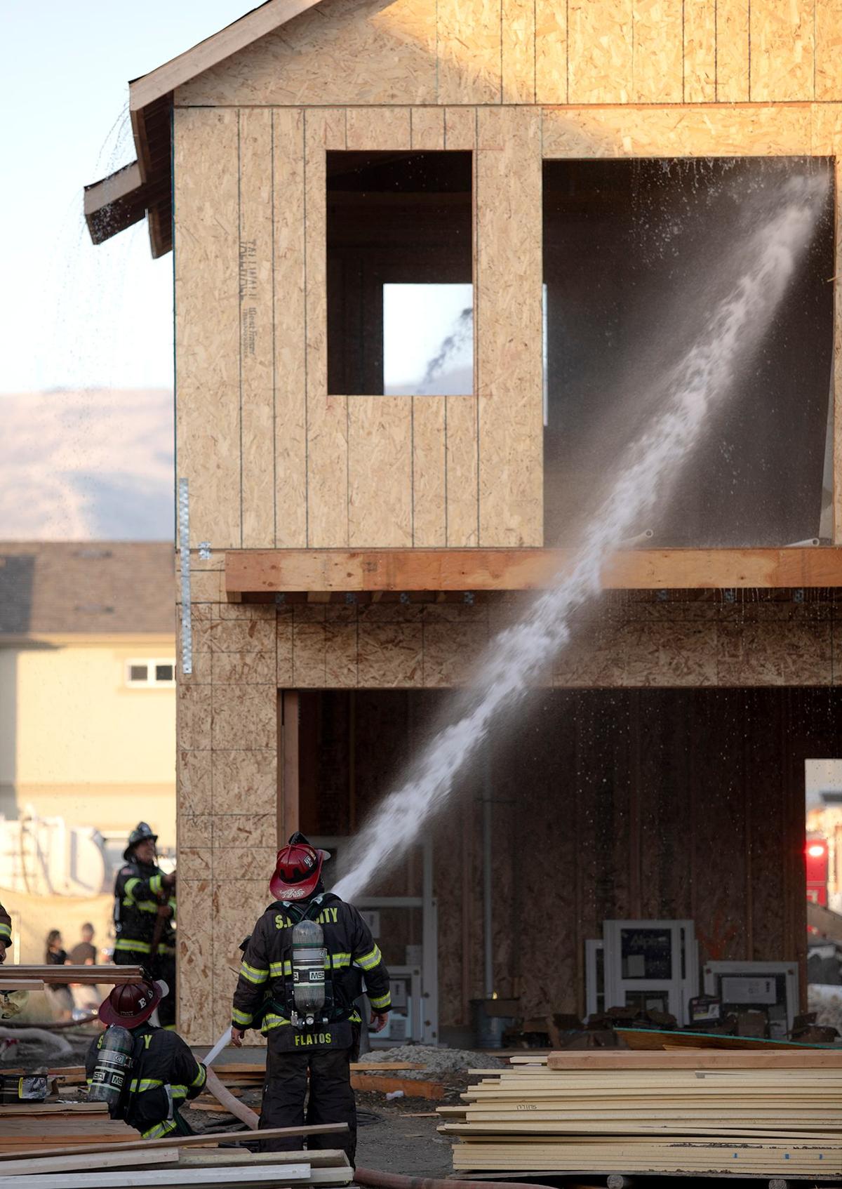 Firefighters responded to a reported house fire in the San Luis Ranch housing development off Froom Ranch Way, Tuesday, June 11, 2024.