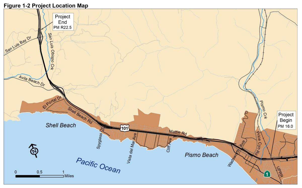 Map of the proposed “part-time” lane project designed to relieve congestion through Shell Beach Straits.