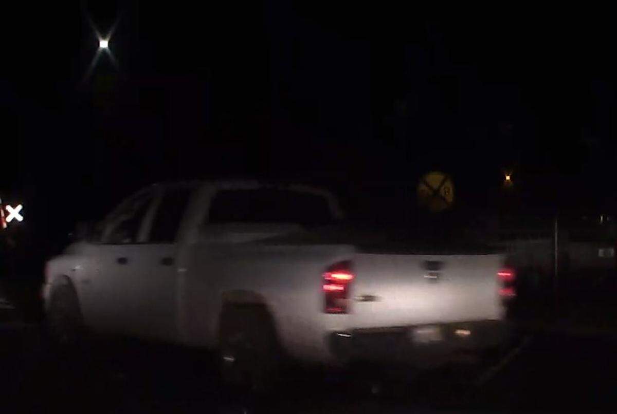 Sheriff’s detectives are searching for a white Dodge Ram that was seen leaving the area of 10th Street and Riverside Avenue about a minute before Mason James Lira reportedly shot at the police department.