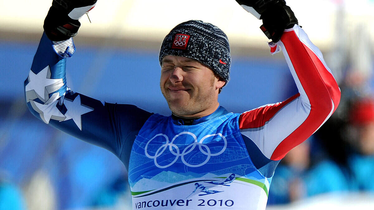 The USA's Bode Miller celebrates after winning the men's Super Combined. (Larry Wong / Canwest News Service / MCT)
