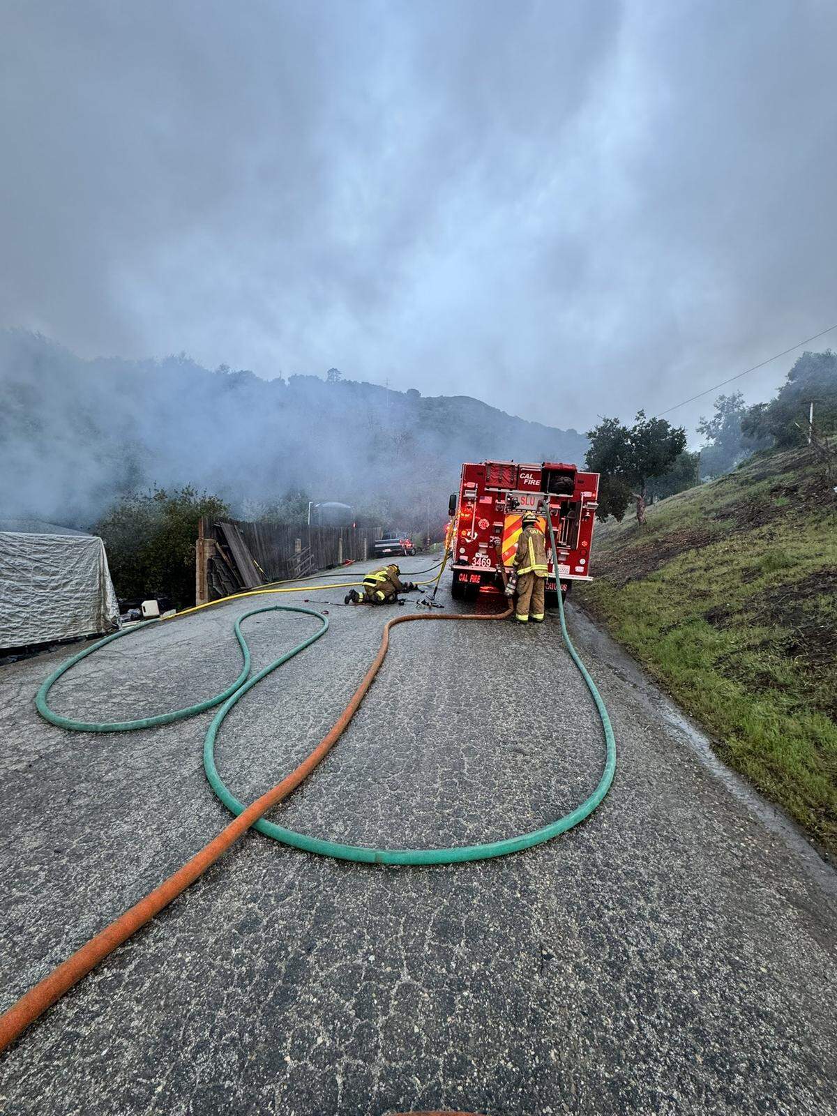 A fire burned major parts of a home on Toro Creek Road in Atascadero on March 2, 2025.
