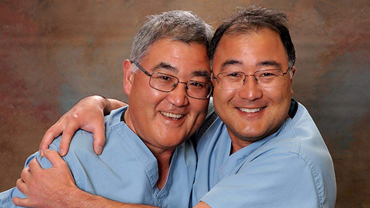 Dr. Howard Hayashi, left, and his brother Dr. Edwin Hayashi pose for a picture for the Arroyo Grande Community Hospital Foundation. Howard Hayashi died Sunday, Oct. 27, 2024, following a battle with pancreatic cancer.