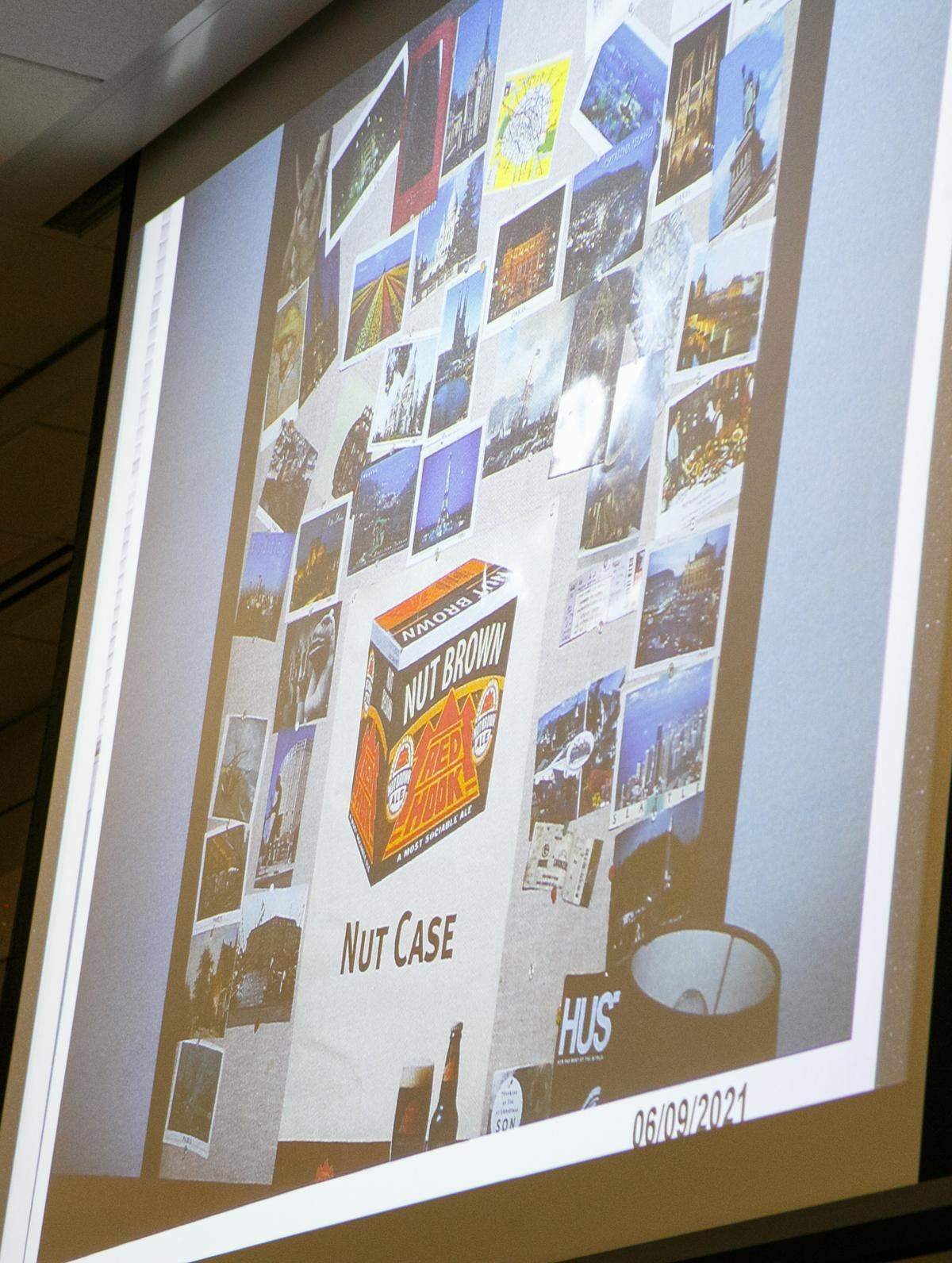 Photos found in murder defendant Paul Flores’ San Pedro house during a Feb. 5 2020, search warrant are shown in Monterey County Superior Court in Salinas on Tuesday, Aug. 30, 2022. Flores is accused of killing Cal Poly student Kristin Smart and hiding her body with the help of his father, Ruben Flores.