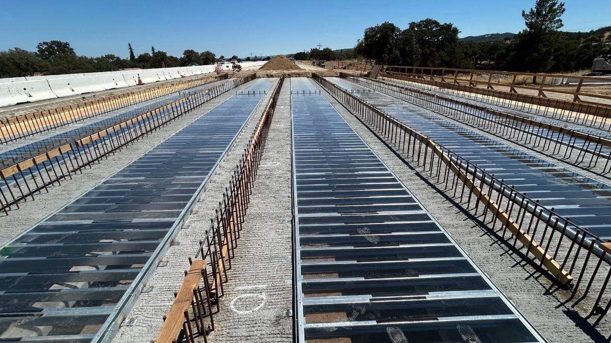 As part of a pilot project, the California Department of Transportation said using a transparent deck form, known as ClearCast, to create a bridge at the intersection of Highway 101 and Wellsona Road north of Paso Robles