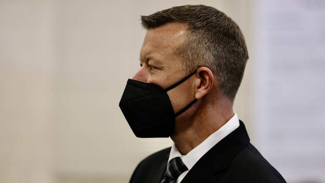 Paul Flores stands in Monterey County Superior Court in Salinas on August 26, 2022. Flores is accused of murdering Kristin Smart in 1996 after an off-campus Cal Poly party.