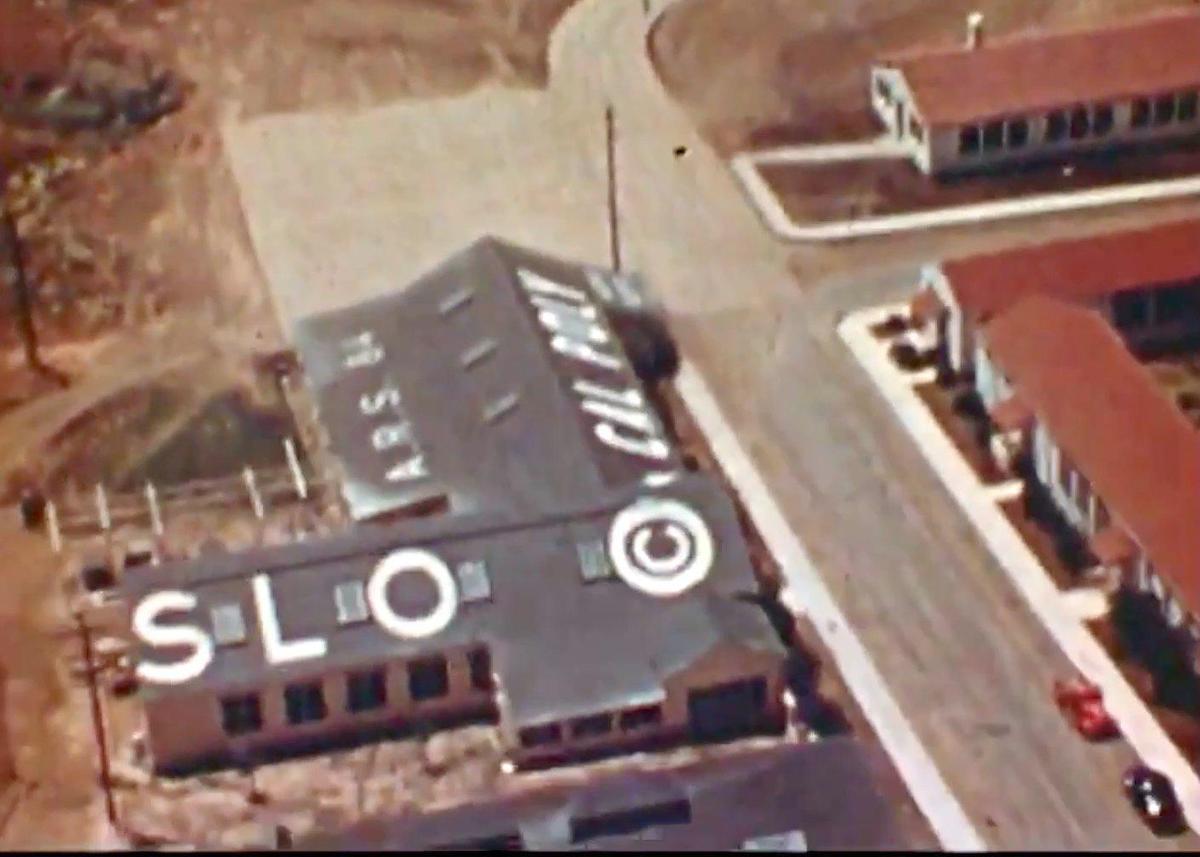A Cal Poly barn had letters painted on roof for aircraft in the 1938 San Luis Obispo Chamber of Commerce film “Recreation Unlimited.”