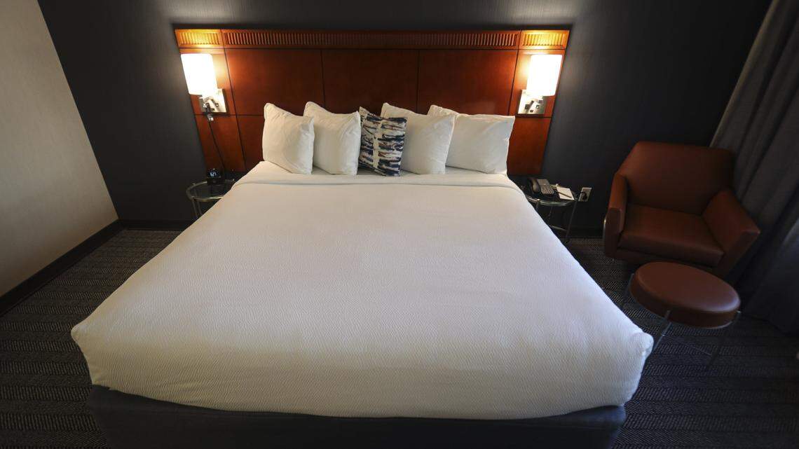 This is one of the suite rooms. Courtyard by Marriott San Luis Obispo unveiled completion of a renovation on April 22, 2026.