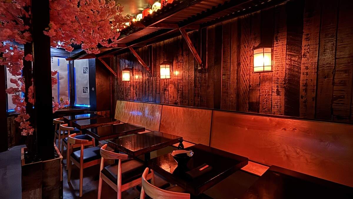 Momotaro Ramen and Izakaya in Atascadero’s lighting comes from lanterns placed on the walls of the restaurant, seen here on June 19, 2026.