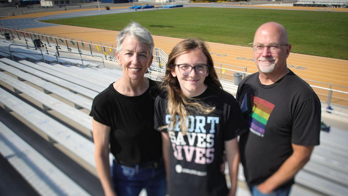 Mom Hilary, daughter Lily and dad Trevor spoke about their experiences at Arroyo Grande High School and Lily being a transgender athlete on the girls track team.