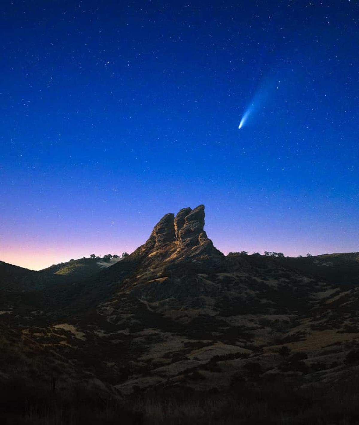 Barry Goyette shot this photo of the NEOWISE comet in the skies above Rock Front Ranch in southeastern San Luis Obispo County on July 19, 2020.