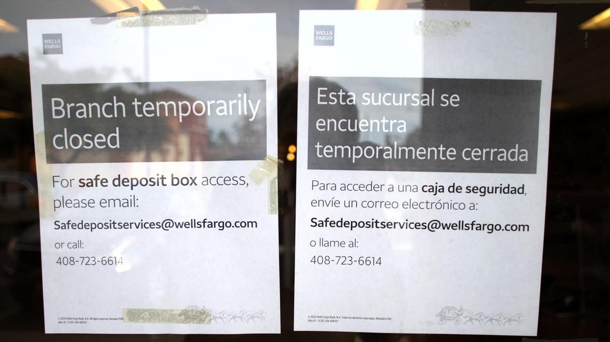The Wells Fargo branch in Nipomo is temporarily closed, according to signs in the window on Dec. 7.