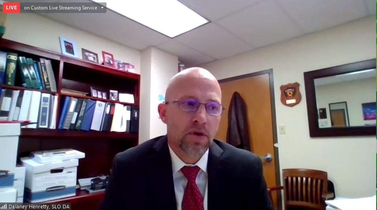 Deputy District Attorney Delaney Henretty voices support for misdmeanor diversion options for five of seven Black Lives Matter protesters facing criminal charges over a July 21, 2020, march on Highway 101. Henretty appeared in court March 3, 2021, via Zoom.