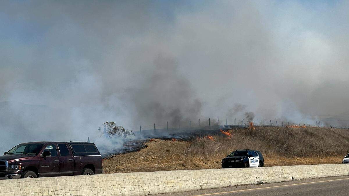 A vegetation fire was reported near 1401 Teresa Road in Morro Bay around noon on Nov. 1, 2023, burning around 10 acres with a rapid rate of spread.