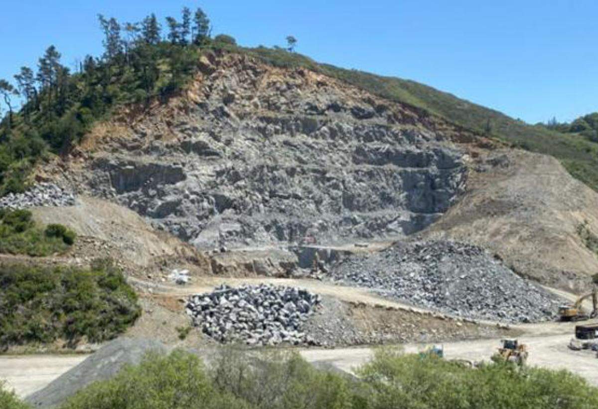 From the adjacent hill, this is the view to the south of the Cambria Quarry.