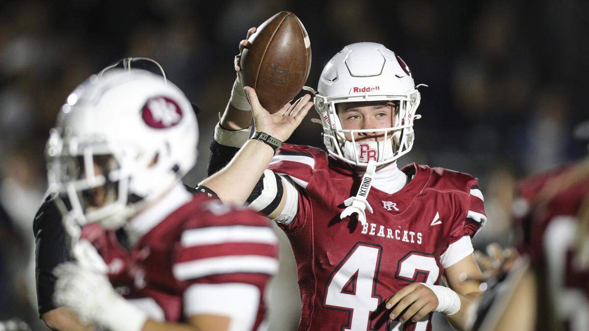 Jackson Rede hands fumble recovery to officials. Paso Robles beat Mission Prep 27-13 on Oct. 22, 2025.