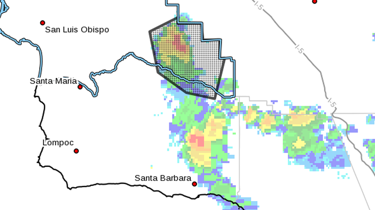 The National Weather Service issued warnings for severe thunder storms and flash floods across south eastern SLO County, CA on Sunday, June 2.