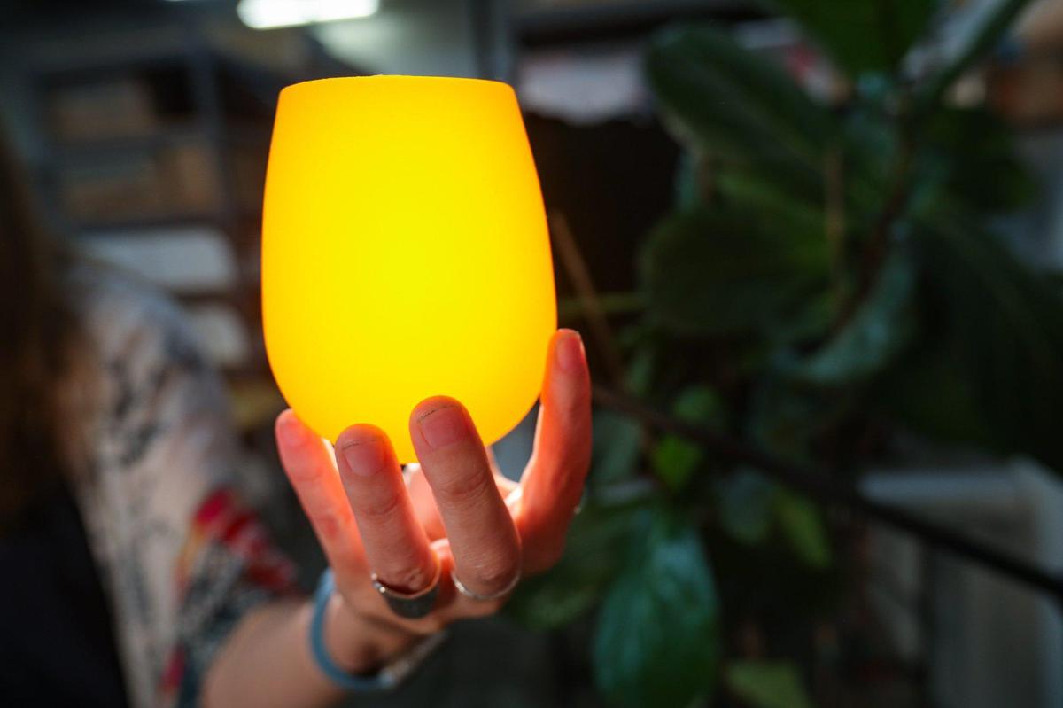 This gel wine glass is a popular item sold by Goodly, an online San Luis Obispo retailer previously know as the Sock Drawer. Brooke English has made the transition from a brick-and-mortar store to a broader online business.