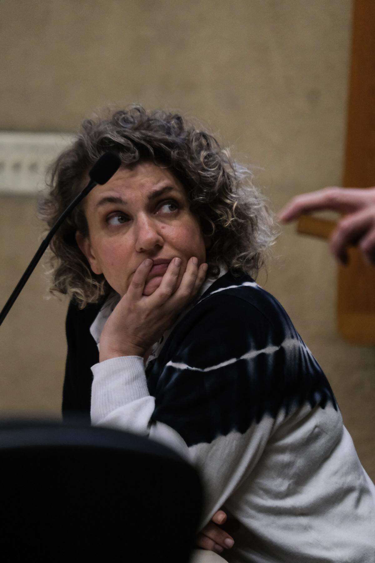 Brandi Turner attends the second day of the murder trial against her in San Luis Obispo Superior Court on Jan. 10, 2024. She is accused of selling the fentanyl that later killed Quinn Hall in an overdose.