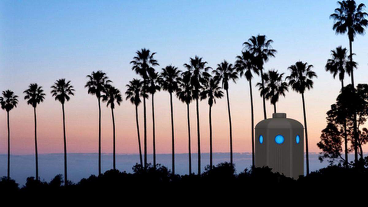 A computer rendering of the SeaWell water station, which would receive freshwater from the desalination buoy.
