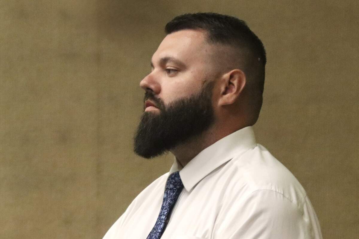 Robert Vasquez, seen here at a hearing in San Luis Obispo County Superior Court on May 4, 2026, was sentenced to four years and four months in prison for embezzling around $485,000 from Scott O’Brien Fire and Safety, where he worked as an executive employee from 2019 to 2023.