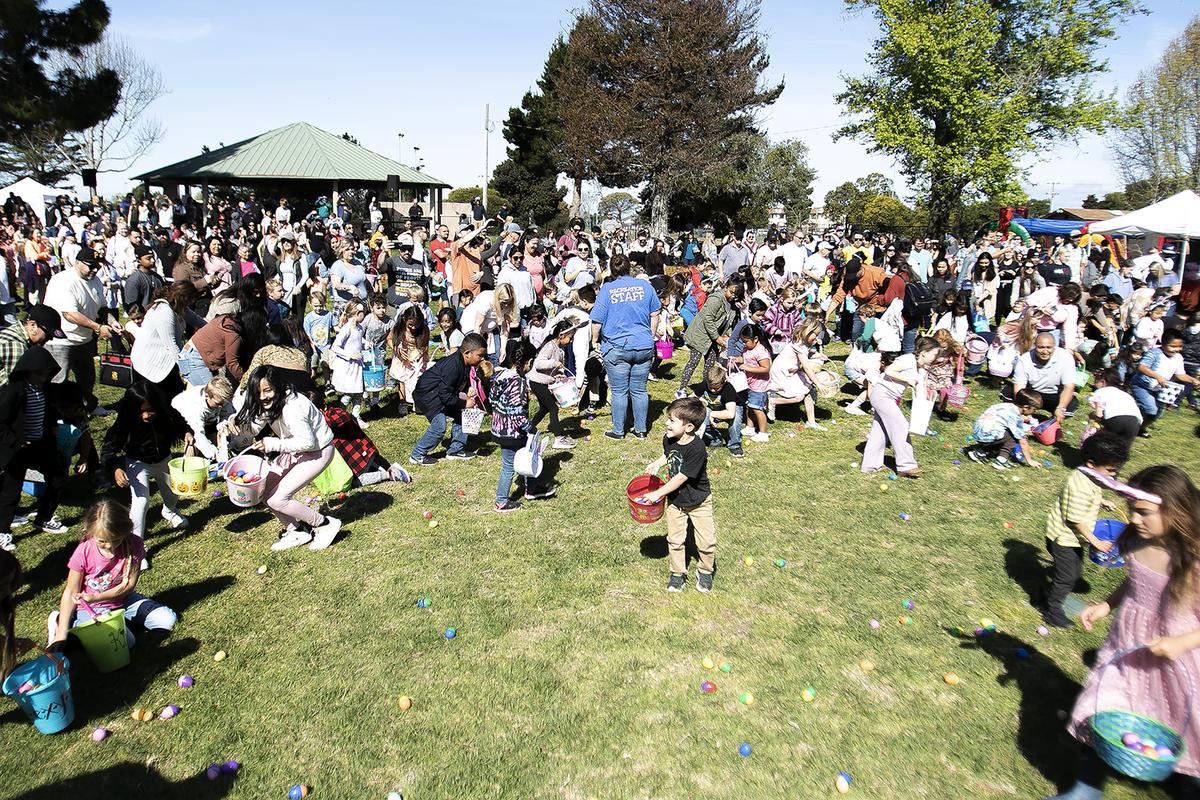 Hundred of children and adults attended the 34th annual Egg Hunt and Festival at Elm Street Park in Arroyo Grande on Saturday, April 8, 2023. The event featured hundreds of plastic eggs, toys and candy for the kids, along with a hunt for adults as well.