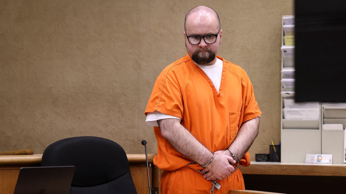 Patrick W. McDuffee II listens on April 25, 2024, as he is sentenced to prison for second-degree murder for the fatal DUI collision that killed Glenn Owens and injured Susan Owens. McDuffee addressed the family and expressed regret for his actions.