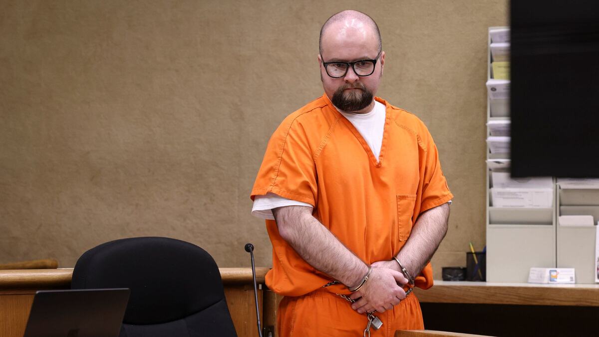 Patrick W. McDuffee II listens on April 25, 2024, as he is sentenced to prison for second-degree murder for the fatal DUI collision that killed Glenn Owens and injured Susan Owens. McDuffee addressed the family and expressed regret for his actions.