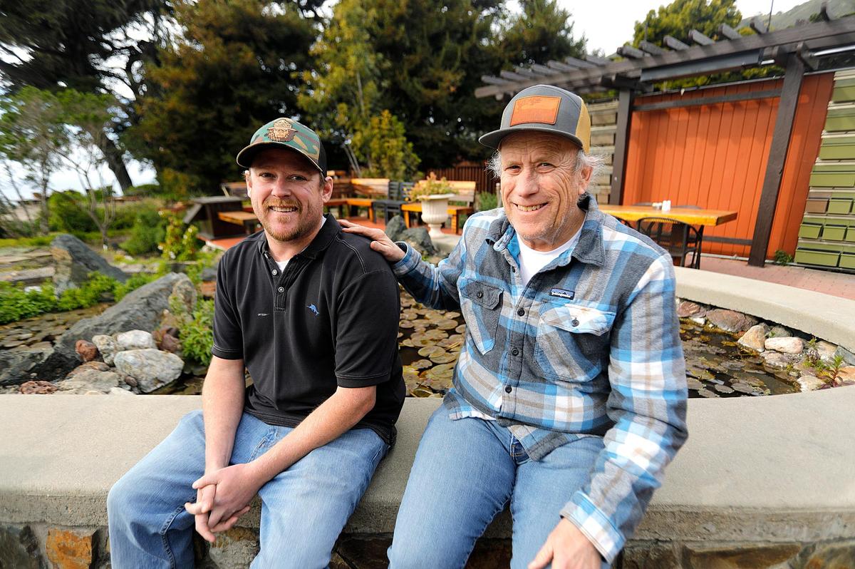Ragged Point Inn and Resort co-owner Jim Ramey and his son, manager Matt Ramey, pose for a picture. Located about 23 miles north of San Simeon in San Luis Obispo County, the popular resort reopened Feb. 9, 2023, after being closed more than a month due to a landslide that covered Highway 1 about a mile to the south at Polar Star.