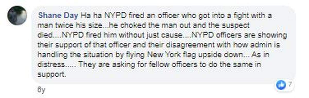 A screenshot of a comment from Arroyo Grande police sergeant Shane Day’s Facebook page.