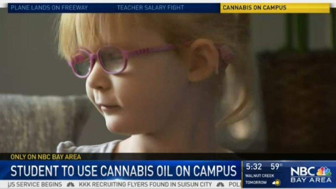 Brooke Adams, a 5-year-old girl from Santa Rosa, California, takes medical cannabis to treat her frequent seizures. She’s allowed to attend kindergarten — and bring her medication with her — under a judge’s order.