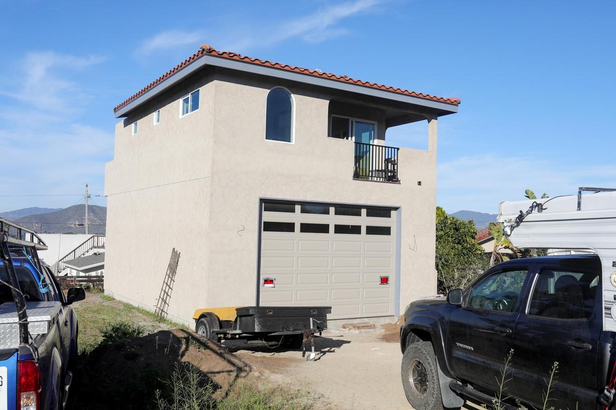 San Luis Obispo County officials approved this two-story garage and guesthouse build in Los Osos without giving public notice to residents or the California Coastal Commission. The area’s local coastal plan prohibits new developments requiring water service until the Los Osos Community Plan is approved. Property as it looks on Feb. 9, 2022.