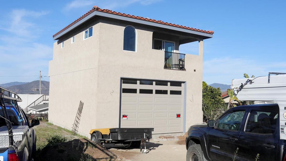 San Luis Obispo County officials approved this two-story garage and guesthouse remodel in Los Osos without giving public notice to residents or the California Coastal Commission. The area’s local coastal plan prohibits new developments requiring water service until the Los Osos Community Plan is approved. Property as it looks on Feb. 9, 2022.