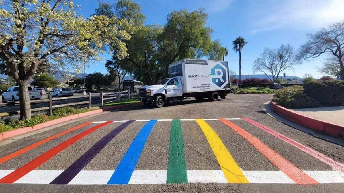 Temporary rainbow crosswalks and speed bumps as part of an anti-hate campaign at Santa Ynez Valley Union High School were removed early after community complaints.