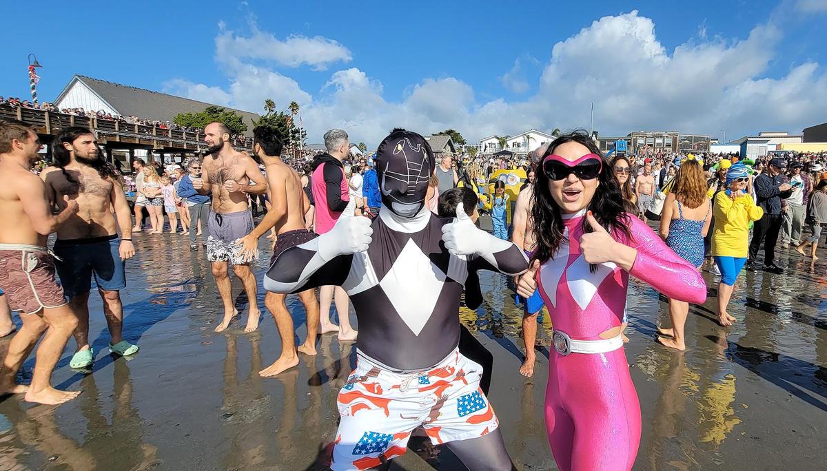 The 43rd Carlin Soule Memorial Polar Bear Dip invites community members to don swimsuits and silly costumes before welcoming the new year by running into the waves.