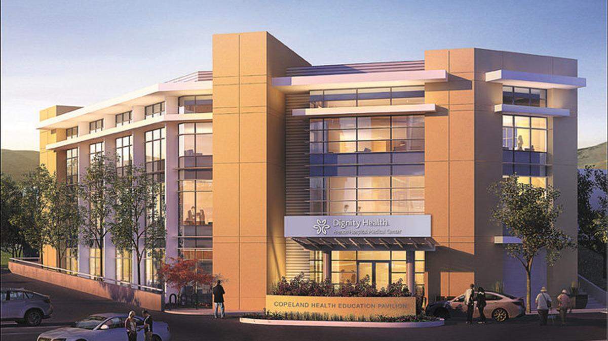 A rendering of French Hospital Medical Center's 18,000-square-foot, three-story Copeland Health Education Pavilion.