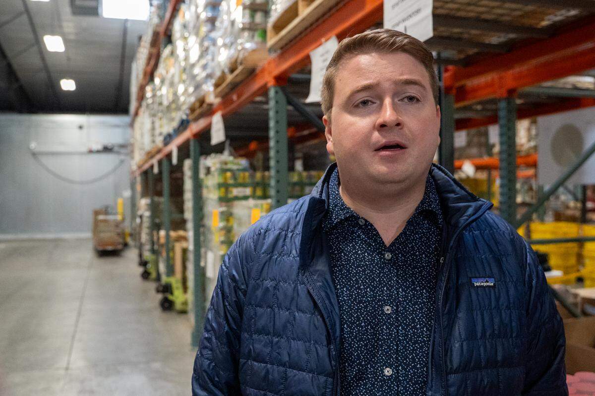 California Association of Food banks director of government relations Josh Wright visits the SLO Food Bank on Friday, May 1, 2026. The SLO Food Bank is one of many food insecurity organizations that are facing CalFood funding cuts in this year's state budget.