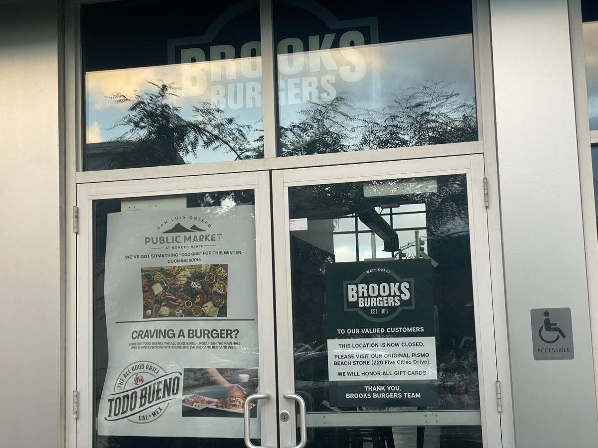Brooks Burgers at 134 Tank Farm Road shut its doors in September 2025 after three years of business in the SLO Public Market.