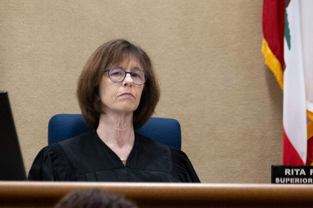 San Luis Obispo Superior Court Judge Rita Federman listens during former probation officer Fallyn Rollins’ mental health diversion determination hearing in San Luis Obispo Superior Court on July 15, 2025. Rollins is accused of embezzling at least $160,000 from the probation department union.