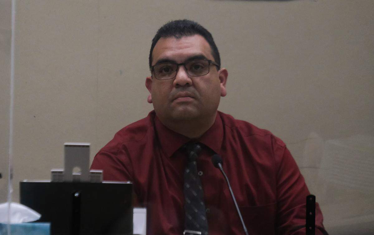 California Men’s Colony Lt. Raul Ruano testifies at the trial against Brandi Turner in San Luis Obispo Superior Court on Jan. 12, 2024. Turner is accused of selling the fentanyl to Quinn Hall that killed him in 2022.
