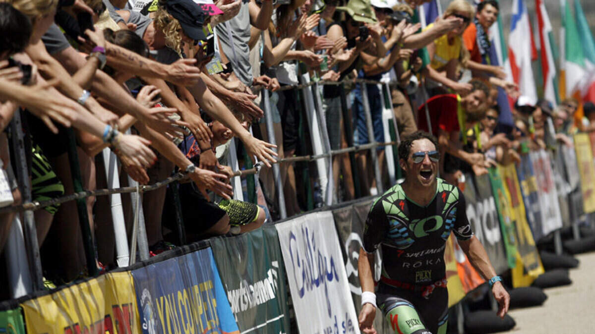 Jesse Thomas won Saturday’s Wildflower Triathlon longcourse race in 4 hours, 6 minutes, 13 seconds.