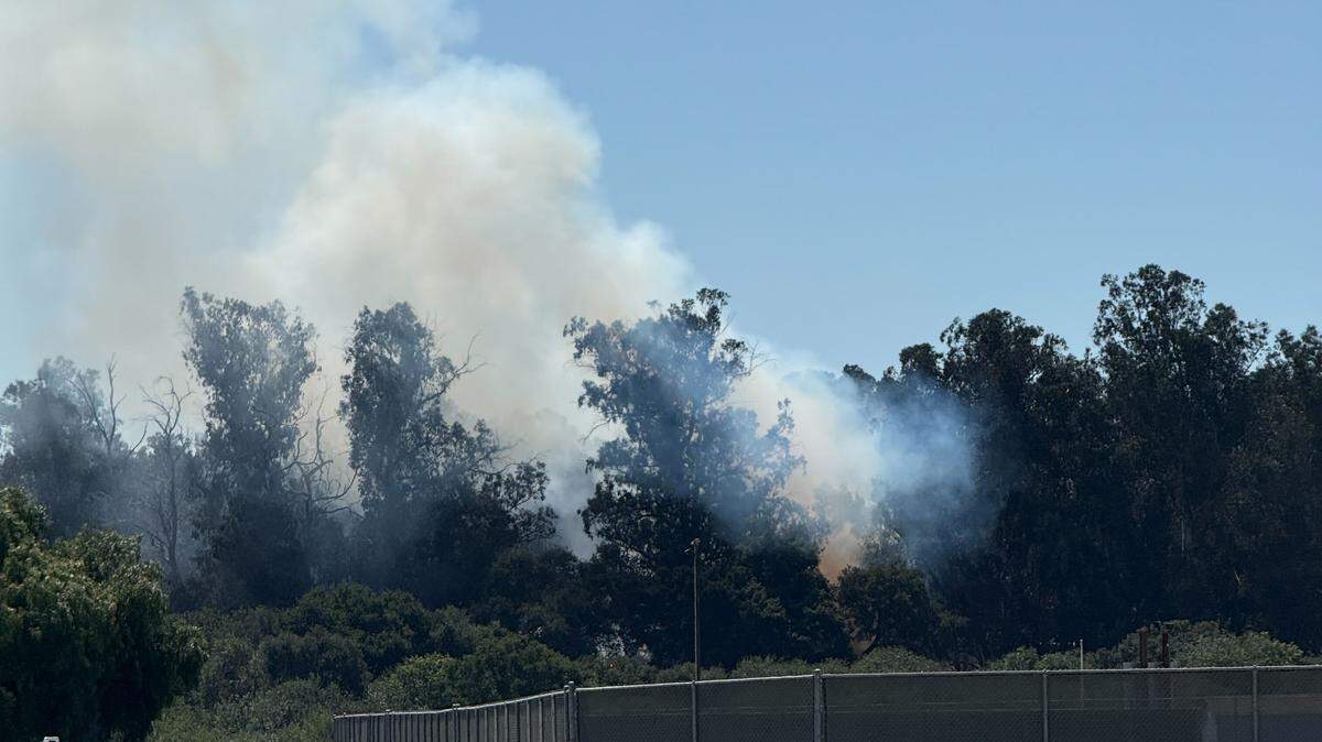 A vehicle fire that spread to an eighth of an acre was visible from Nipomo High School on September 12, 2025.