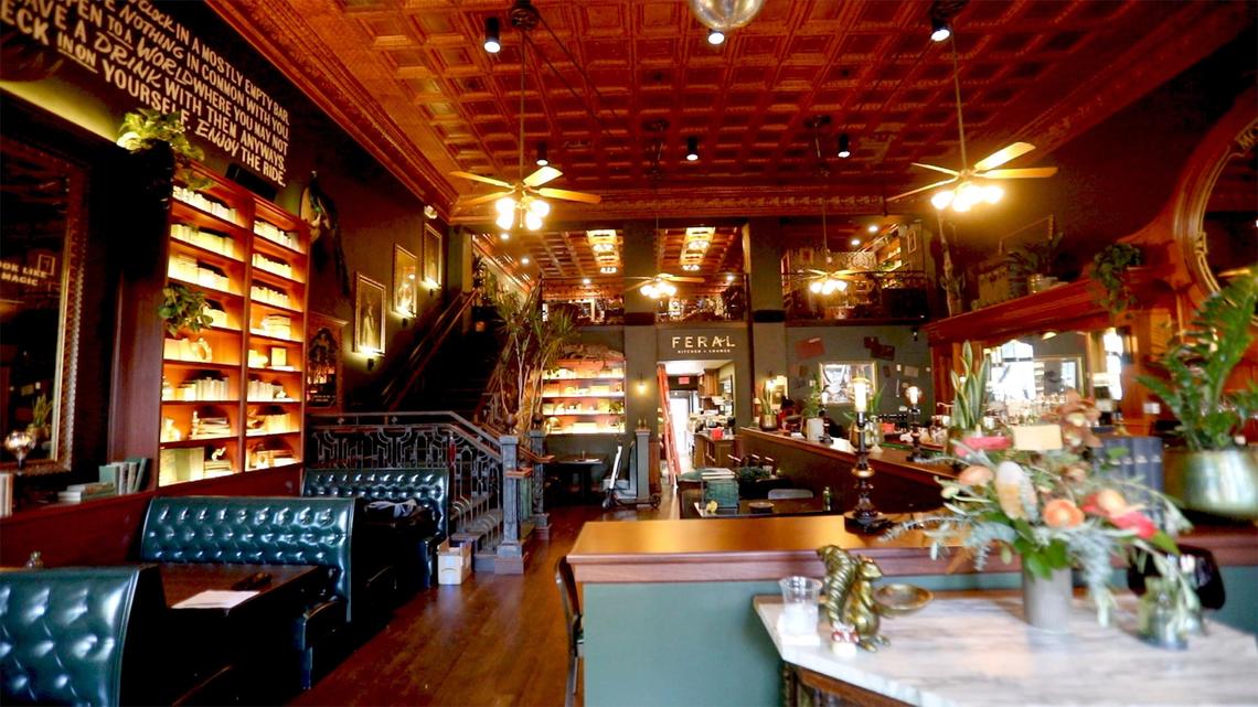 Feral Kitchen + Lounge took over the Mother’s Tavern space in downtown San Luis Obispo. Multiple lounge areas are peppered throughout the restaurant.