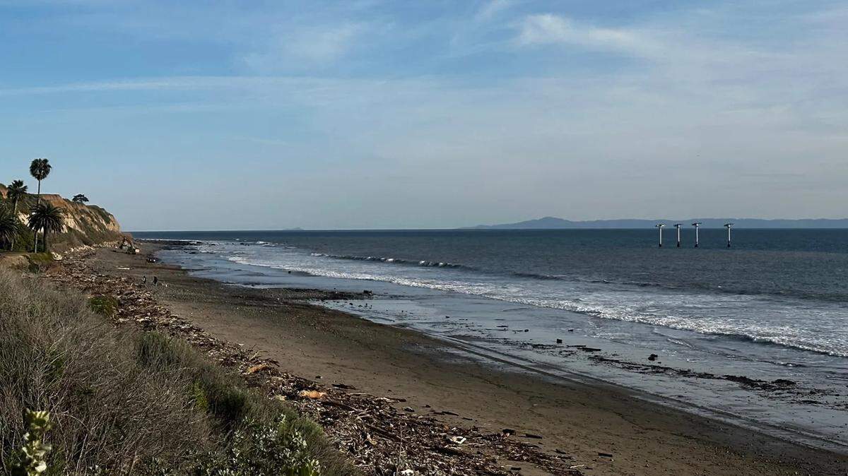 The last two oil piers at Haskell’s Beach in Goleta have been removed.