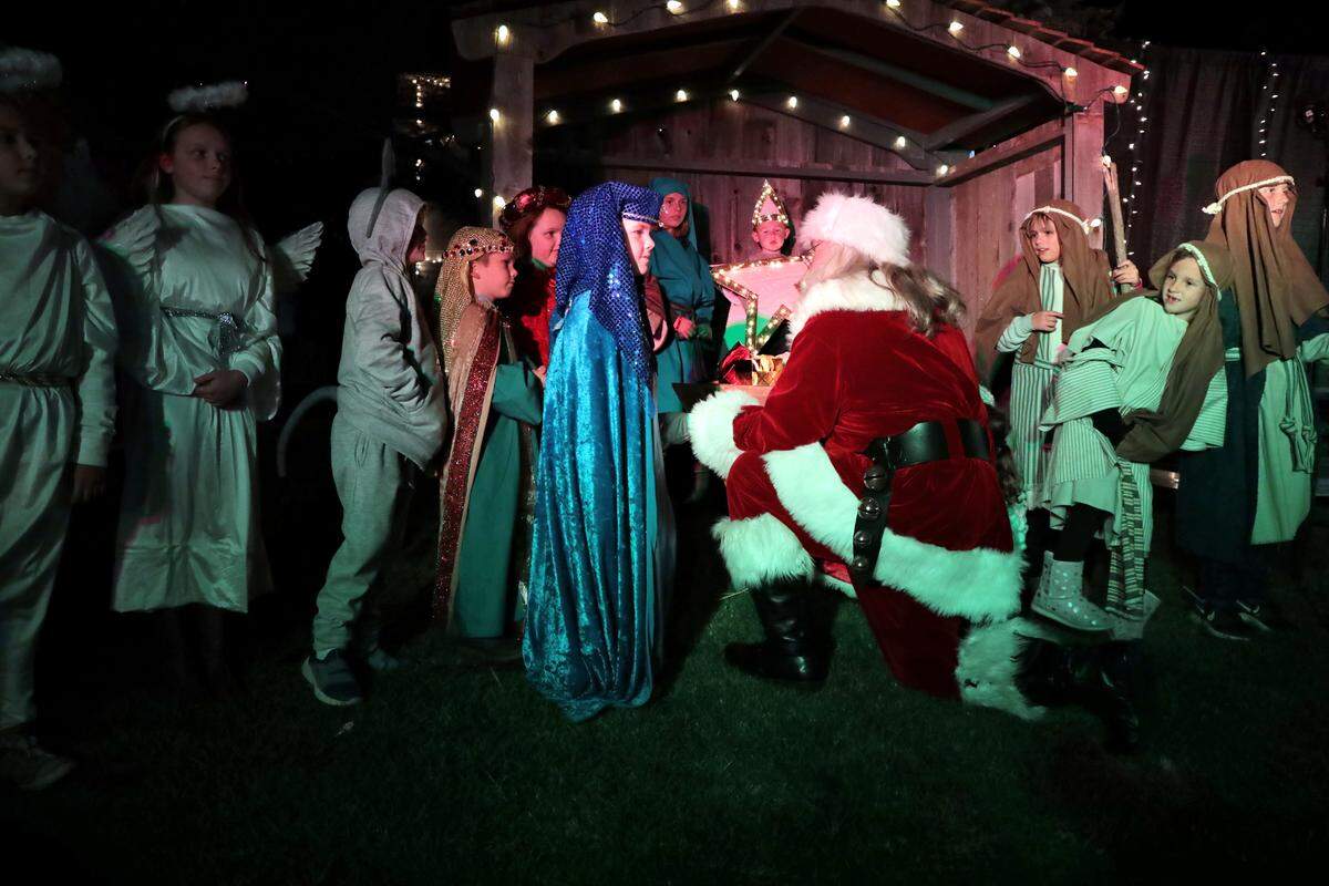 The Arroyo Grande parade also featured a live nativity in front of the Harvest Church on Branch Street.
