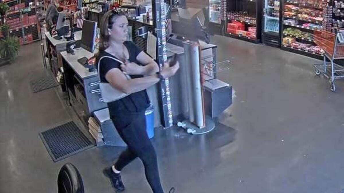 San Luis Obispo police are searching for a woman who allegedly used a stolen credit card to buy more than $1,300 of merchandise from the Target and Home Depot in San Luis Obispo on March 27, 2026.