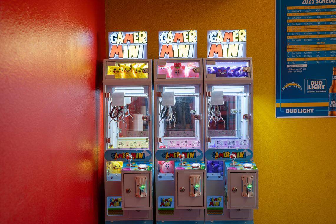 Extreme Wild Wings, a new wing restaurant in Arroyo Grande, features games such as pool and claw machines for kids, pictured here on Wednesday, Jan. 7, 2026. A grand opening is planned for late January or early February.
