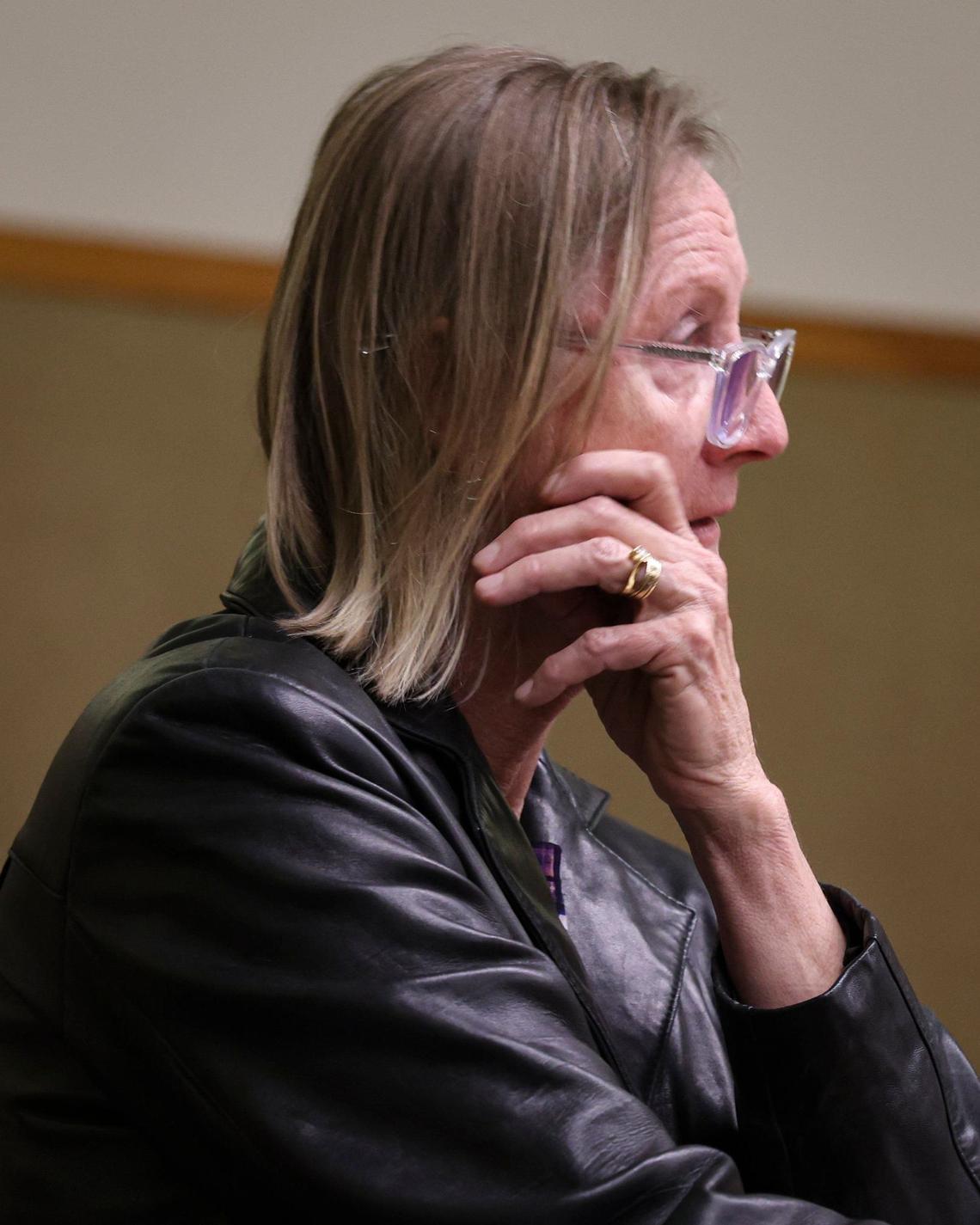 Susan Owens spoke at the sentencing of Patrick W. McDuffee II on April 25, 2024. McDuffee was sentenced to prison for second-degree murder for causing the fatal DUI collision that killed her husband Glenn Owens.